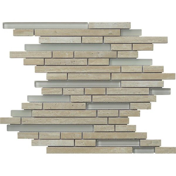 Intrend Tile Travertine Stone Eternity Linear Glass Blend NS022E